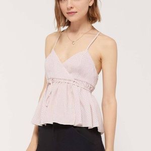 Urban Outfitters Gracey Plunging Peplum Wrap TankTop Y2K
